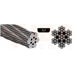 Linka lina stalowa nierdzewna INOX 3mm do zawieszenia pompy